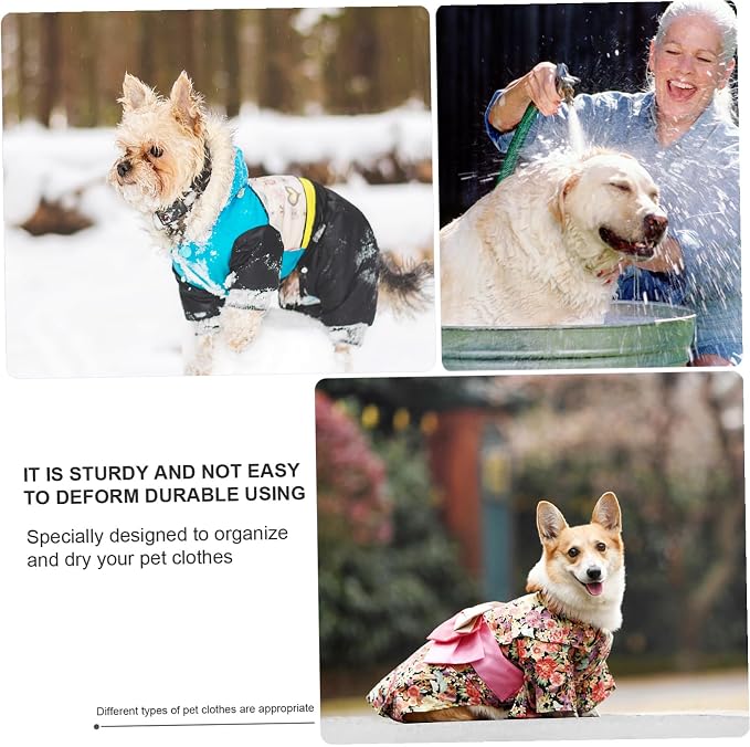 HANABASS 3pcs Pet Clothes Hangers Sturdy Dog Apparel Organizers for Easy Drying and Storage Lightweight and Compact Design for Clothing