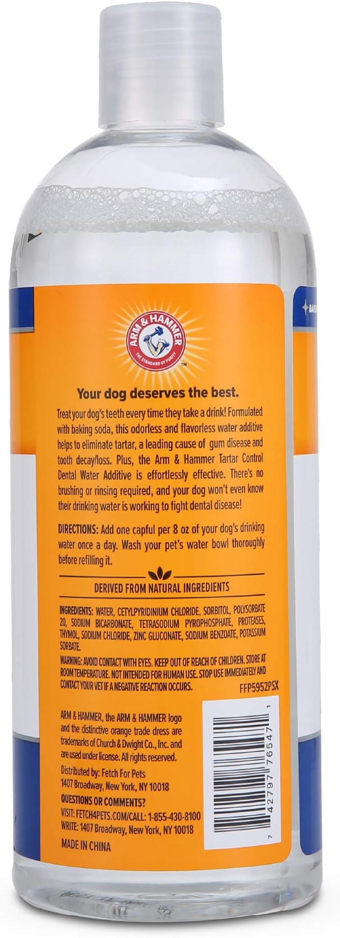 Arm & Hammer Clinical Care Dental Rinse for Adult Dogs, Odorless Flavorless No Taste Water Additive for Dog Dental Care, Helps Reduce Tartar & Freshen Breath, 16 Fl Oz - 24 Pack