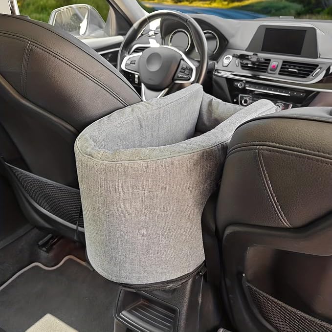 Car Center Console Pet Bed for Rolls-Royce Ghost/Phantom Sedan 2010-2026 Portable Foldable Small Dog & Cat Carrier for Armrest with Safety Leash Side Pocket