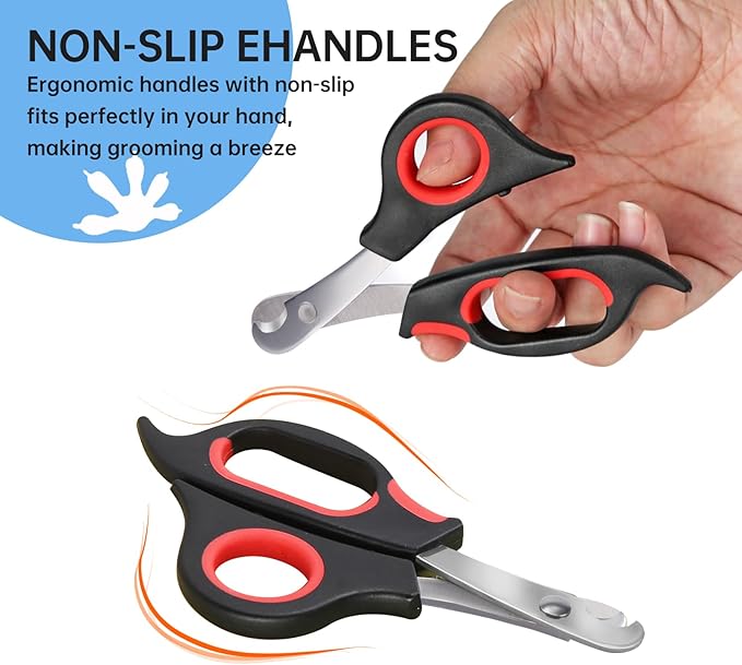 KEUYE Bearded Dragon Nail Clippers,Stainless Steel Bearded Dragon Toe Nail Clippers with Precise Angled Edges (Reddish Black)