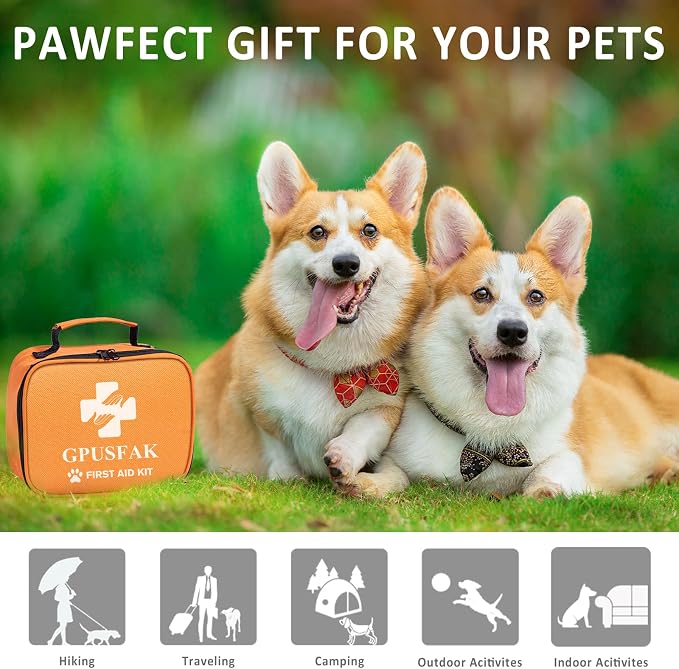 Dog First Aid Kit - Pet First Aid Kit for Dogs Pet Emergency Kit with Grooming Hammock Harness Nail Clipper First Aid Supplies for Home Camping