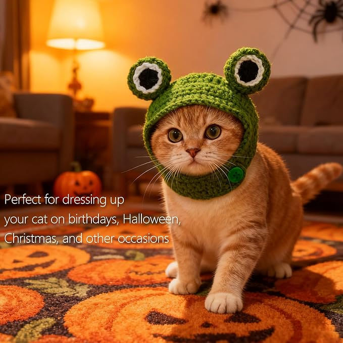 Cute Cat Hat Costume Suitable for 5 to16 lbs - Hats for Cats Head Circumference 11" or Less Kitten Outfits pet Photography Outfits