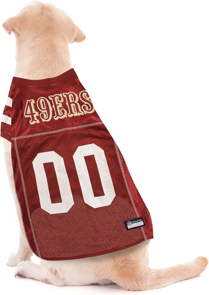 Pets First NFL San Francisco 49ers Dog Jersey, Size X-Small, Football Shirt Costume for Pet, Dog Sports T-Shirt, NFL Team Clothing for Cats, Licensed Pet Apparel Available in 7 Sizes and 32 Teams