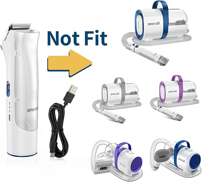 oneisall Replacement Main Clipper + USB Charger for BM1 Dog Grooming Vacuum Blow Dryer and Clippers