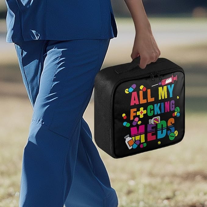Empty First Aid Bag Black Medical Bag Empty Large Capacity for Home Office and Travel Use Lightweight Washable Soft Fabric Organizational Pouch for Emergencies