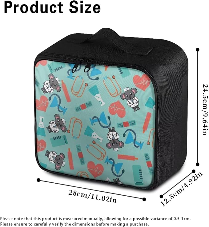 Travel Medicine Bag Koala Doctors First Aid Bag Empty Cute Medical Equipment Bag for School Travel Hiking Car Portable Medicine Organizer Travel Case Kids Empty First Aid Bag