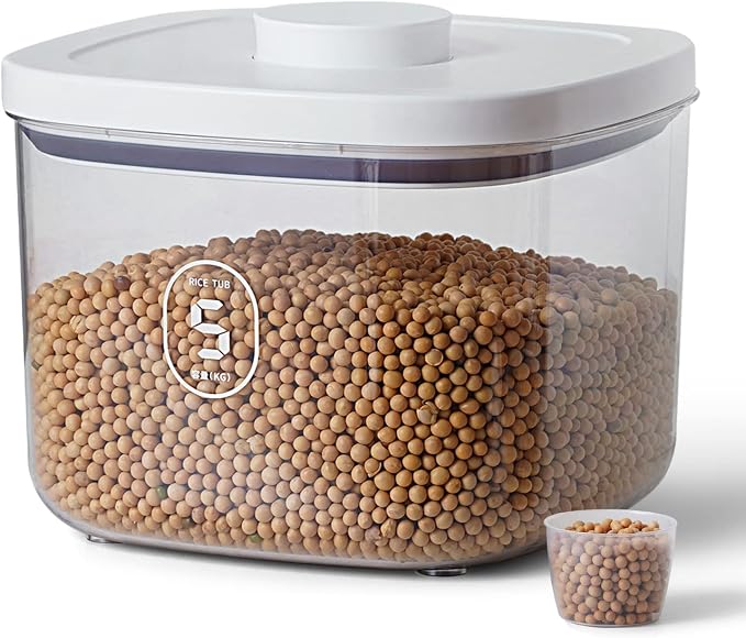 10 Lbs Storage Container Bin Rice Dispenser with Measuring Cup Food Cereal Container Bins Household for Kitchen Pantry Organization | 5Qt/5kg Rice Dispenser Food Cereal Container Bins Household for Kitchen Pantry Organization