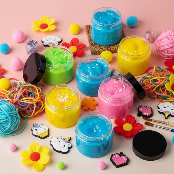 Patelai 60 Pcs Plastic Containers with Lids, Round Leakproof Cosmetic Containers, Multipurpose Storage Jars for Makeup, Lotion, Ointment, Rhinestone Samples, Dry Food and Toiletries(Black,6 oz)