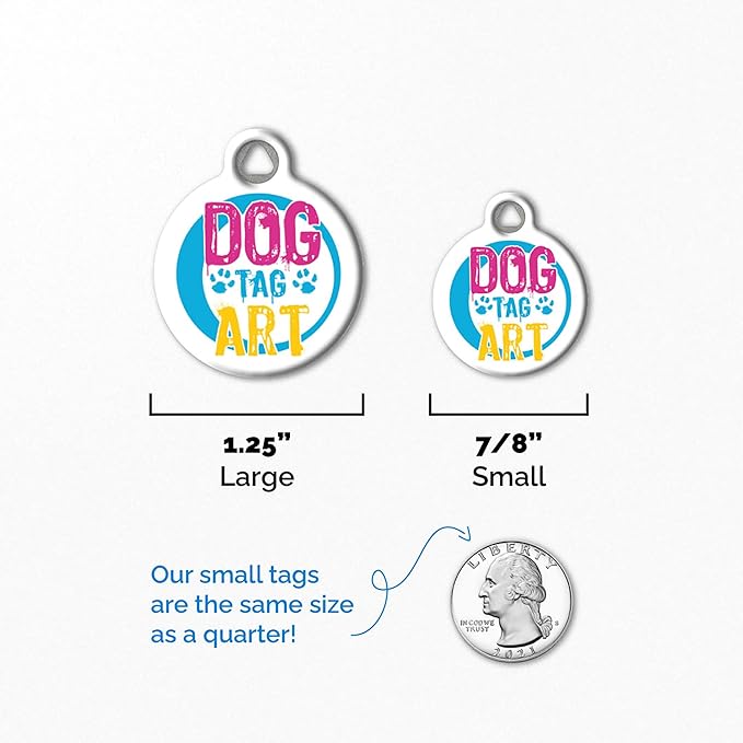 Lupine Pattern Sea Glass Custom Pet ID Tag for Dogs and Cats (Small) Lupine Brand Matching Tag, Complements Lupine Leash and Collar Patterns, Customizable Dog Tags