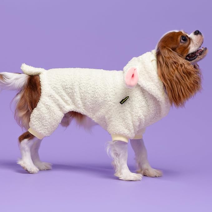 Fitwarm Halloween Sheep Dog Costumes, Funny Clothes for Small Dogs Boy Girl, Pet Apparel, White, Pink, Medium
