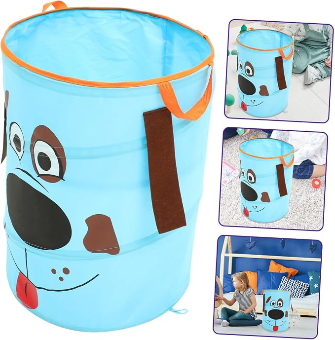 KOMBIUDA 1pc Sky- Storage Basket for Toys and Laundry Portable Pet Organizer Handles for Bedroom Nursery and Bathroom Use