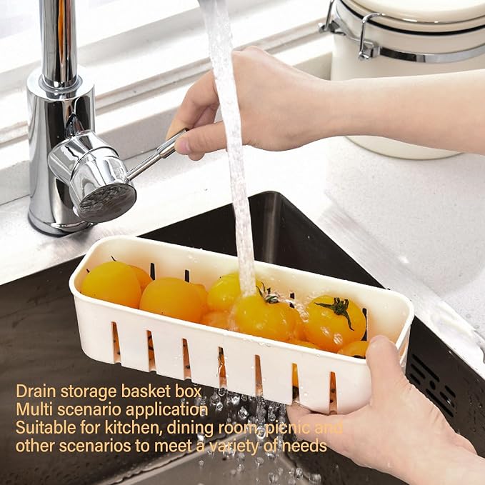 Fruit Storage Container Sealed Drain Design Refrigerator Organizer for Kitchen Picnic PET Clear 31 x 24 x 7 cm 1 Box with 4 Compartments