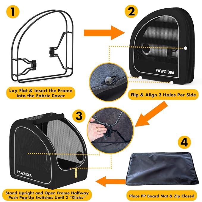 PAWZIDEA 3-in-1 Large Dog Stroller with Detachable Carrier, 45% Extra Tall | Dog Crate Car Travel for 2 Medium Dogs Sit Upright, Foldable Jogger Pet Stroller All-Terrain, Adjustable Handle, Up to 100lbs