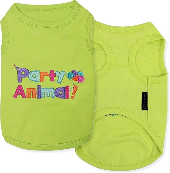 Parisian Pet Dog Shirt – 100% Cotton Shirts for Large Dogs – Sleeveless Pet Clothes – Lightweight Party Animal Dog Apparel – Breathable Dogs Clothes - Stretchy Pet T Shirts