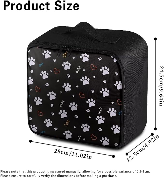 Rnyleeg Paw Prints First Aid Bag Empty for Veterinary First Aid Kit for Home Medium Size Medical Kit Portable First Responder Bag for Travel