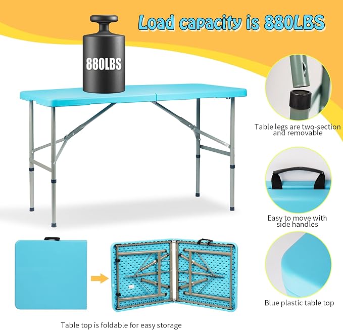 PKNYBZN 47'' Foldable Dog Grooming Table with Arm | Heavy Duty Pet Grooming Table for Dogs at Home with Adjustable Arm & Noose, Stainless Steel Professional Dog Show Blue