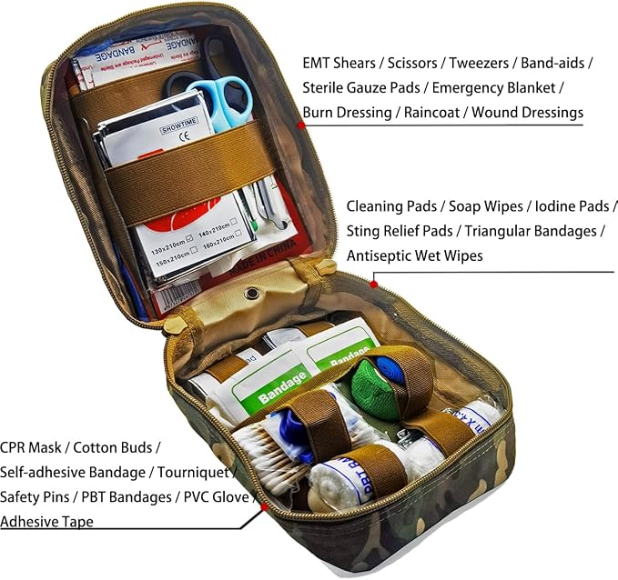 EMT Pouch MOLLE Ifak Pouch Tactical MOLLE Medical First Aid Kit Utilit Camouflage