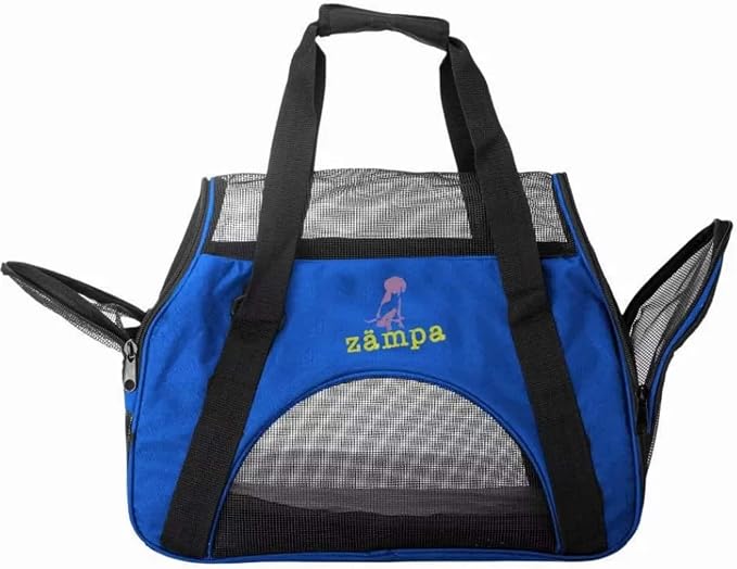 Airline Approved Soft Sided Pet Carrier by Zampa, Low Profile Travel Tote, Removable pad, Premium Zippers & Under Seat Compatibility, for Cats and Small Dogs (Medium) (Olive Green)