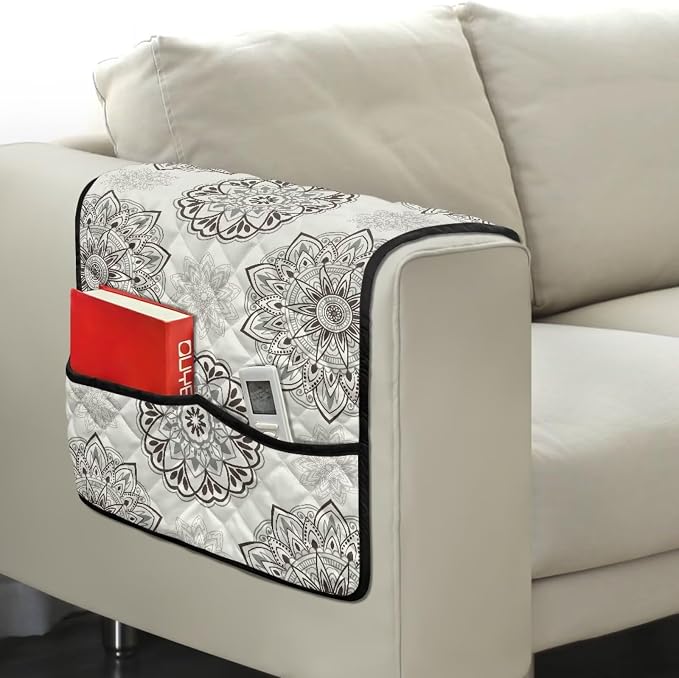 Mandala Sofa Arm Covers Stretch Armrest Covers Washable Couch Arm Cover Stains Resistant Recliner Armchair Cover Anti-Slip Armrest Slipcovers Furniture Protector
