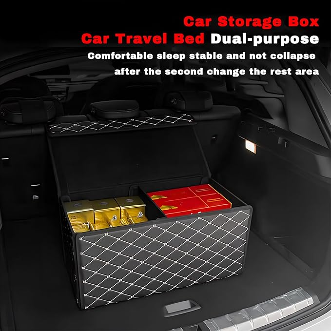Car Mattress for Audi Q8 e-tron - Custom Fit, Leather Heavy-Duty Waterproof Outdoor Back Seat Rest Bed Non Inflatable Storage Box Double-Sided Folding, for Audi Q8 e-tron 2024-2025