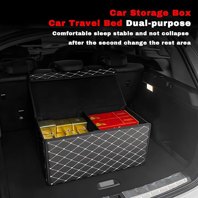 Car Mattress for Audi Q6 e-tron - Custom Fit, Leather Heavy-Duty Waterproof Outdoor Back Seat Rest Bed Non Inflatable Storage Box Double-Sided Folding, for Audi Q6 e-tron 2025