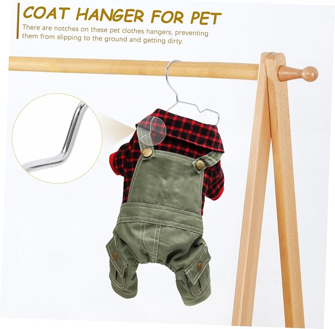 OUNONA 10pcs Pet Clothing Rack Steel Hangers for Dogs Cats Versatile Organizer for Pet Apparel Storage Stylish Finish Multifunctional Clothing Accessories
