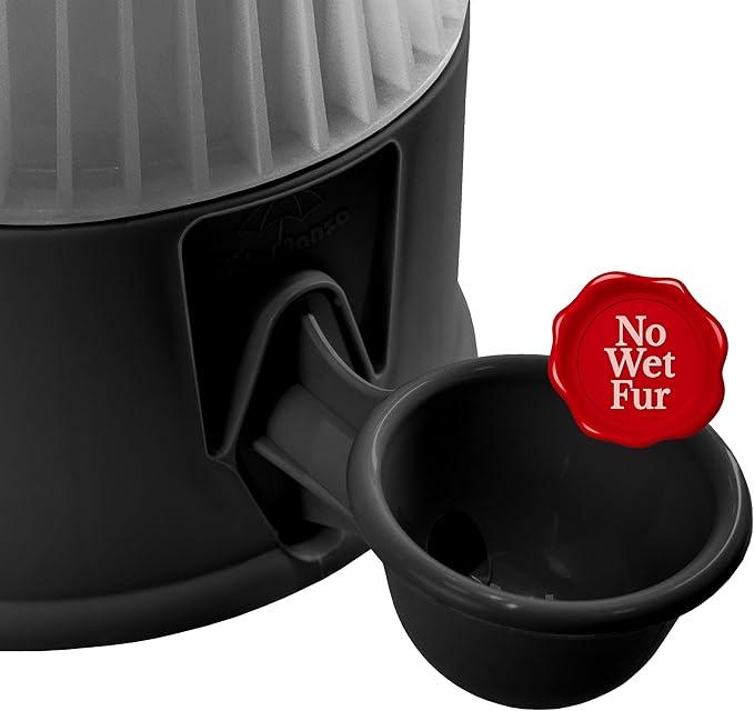 Pet Water Dispenser for Dogs and Cats, 67.6 oz – Gravity-Fed Water Bowl for Clean Drinking, Prevents Wet Fur, BPA-Free Polypropylene, Vida Mansa (Clear Black)