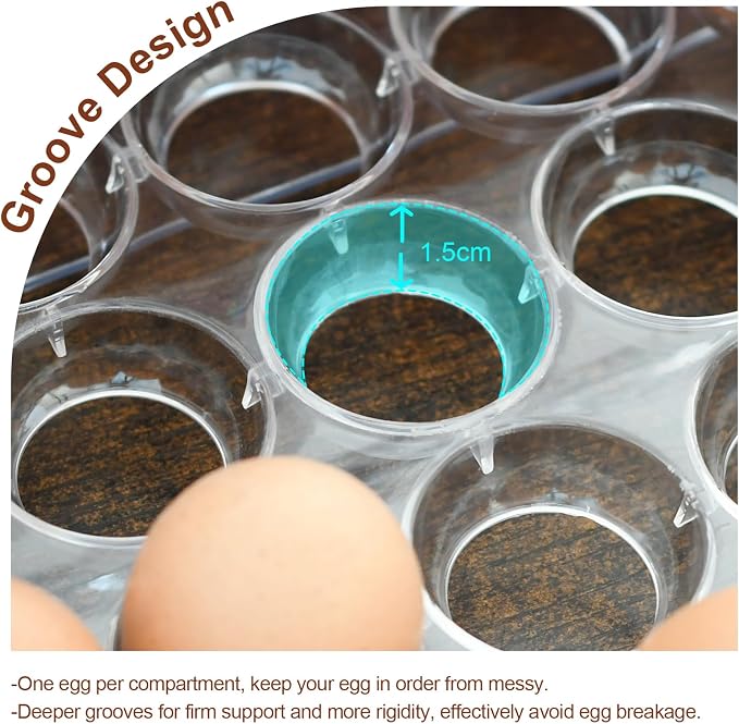 2 Tier Egg Holder for Refrigerator, 40 Eggs Clear Drawer Organizer | Clear Stackable Holder Tray with Drawer for Fridge, Storage Container with Handles for Refrigerator, Countertop, Kitchen
