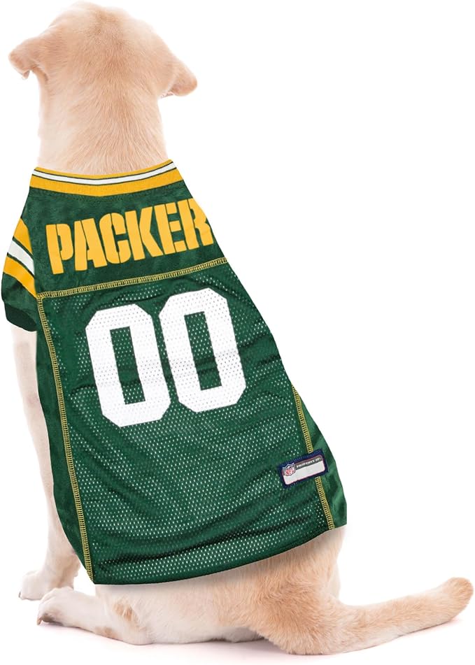 Pets First NFL Green Bay Packers Dog Jersey, Size 3X-Large, Football Shirt Costume for Pet, Dog Sports T-Shirt, NFL Team Clothing for Cats, Licensed Pet Apparel Available in 7 Sizes and 32 Teams