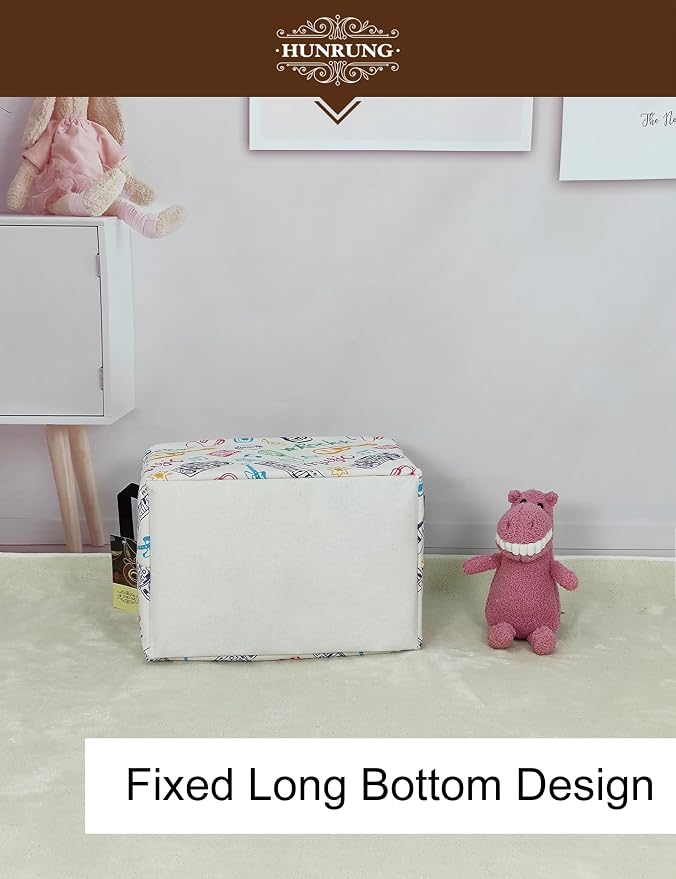 Rectangle Canvas Foldable Storage Basket for Nursery,Musical instrument | Portable and collapsible cloth receptacle. Stores pet essentials, daily use items