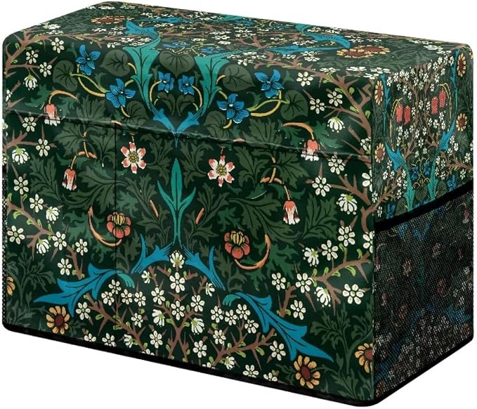 Green William Morris Pattern Sewing Machine Cover - Fits Standard Singer, Brother and Janome Machines, Protecting & Decorating Your Sewing Space (Green)