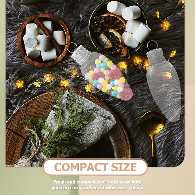 BESPORTBLE 20pcs 35ml Bulb Shaped Candy Bottles Pet Material Christmas Candy Containers Party Favor Storage for Holiday Decorations