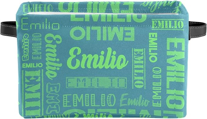Personalized Toy Box Storage Bins for Boys Girls with Name, Kids Custom Storage Basket Cubes Organizer with Handles, Shelf Closet Storage Baskets Bin Customized Gift, 1 Pack