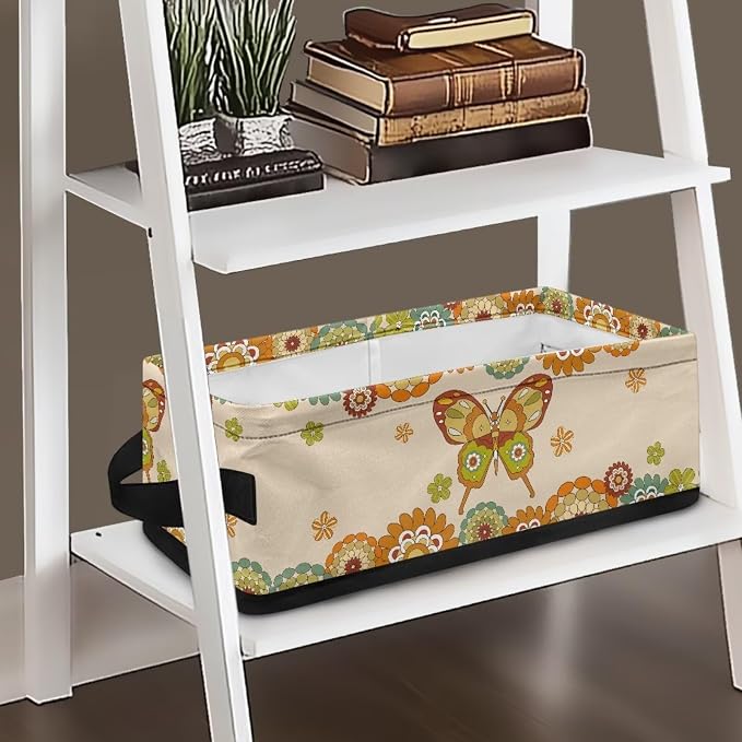 Butterfly Bohemian Toilet Paper Storage Basket for Back of Toilet, Decorative Bathroom Baskets Toilet Paper Baskets for Organizing Toilet Tank Baskets Tray Bathroom Accessories