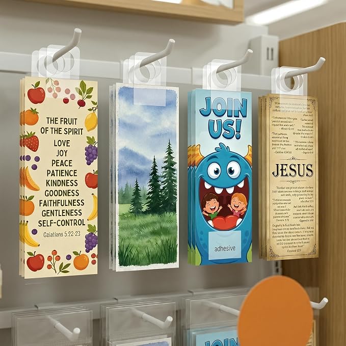 Holder for Cards Rings and Tabs, 100 PCS Clear Self Adhesive Hanging Tabs with 10 Metal Rings, Plastic Sticky Hang Tags for Retail Display, Card Accessories Organizer for Storage and Display