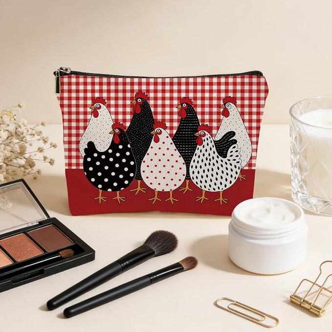Chicken Makeup Bag, Chickens Gifts Cosmetic Bag Travel Toiletry Bags