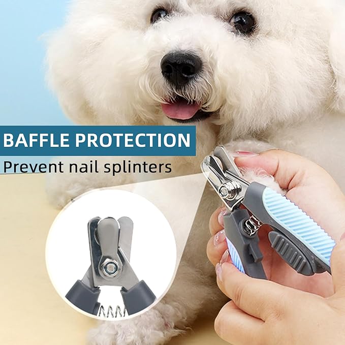 Blue Dog Nail Clipper with Safety Guard Plier Style Dog Claw Clippers Heavy-Duty Dog Toenail Clippers Professional Pet Nail Trimmers for Small Medium Large Dogs and Cats with Thick Nails