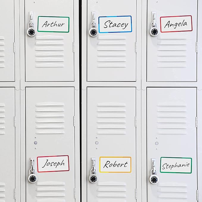 24 Pieces Big Dry Erase Magnetic Labels 4.2" x 2.1" | Writable Magnetic Name Tags Strips Plates Dry Erase Magnets for Whiteboard Classroom Locker Refrigerator Metal Shelves Crafts | Bonus Included