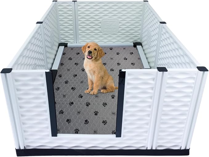 EZclassic 48x76x28 in Whelping Box for Breeders, Durable Dog Pen | Extra-large 48x76x28 breeder whelping box with tall walls, durable customizable panels, portable design, and easy cleaning