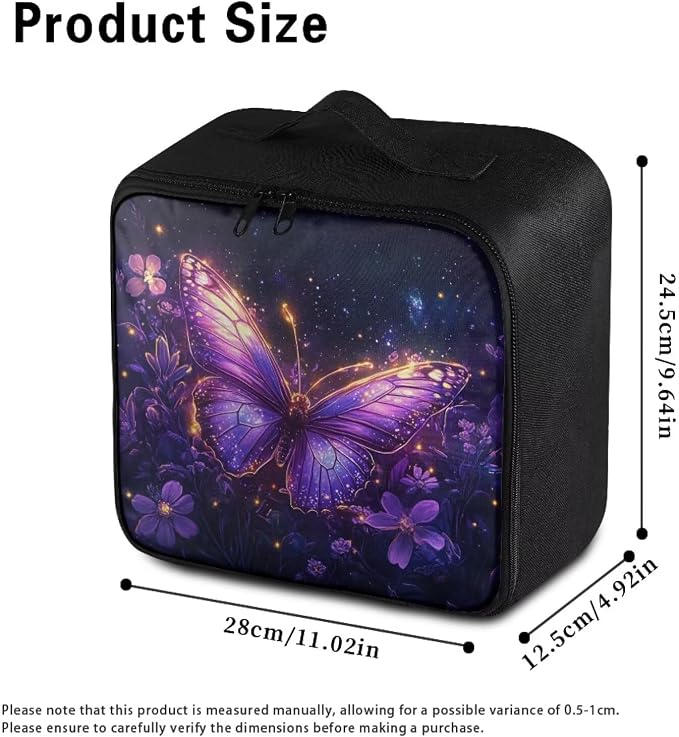 Empty First Aid Bag Butterfly Purple Galaxy Empty First Aid Bag Medical Bag Empty Large Capacity for Home Office and Travel Use Lightweight Washable Soft Fabric