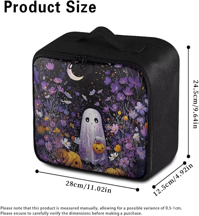 Empty First Aid Kit Purple Ghost Floral Empty First Aid Bag Medical Bag Empty Large Capacity for Home Office and Travel Use Lightweight Washable Soft Fabric