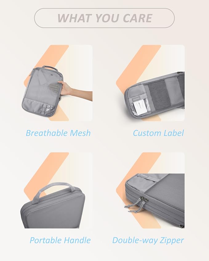 BAGSMART Compression Packing Cubes for Travel Essentials | 14 Set /6 Set /4 Set/2 Set, Lightweight, Durable