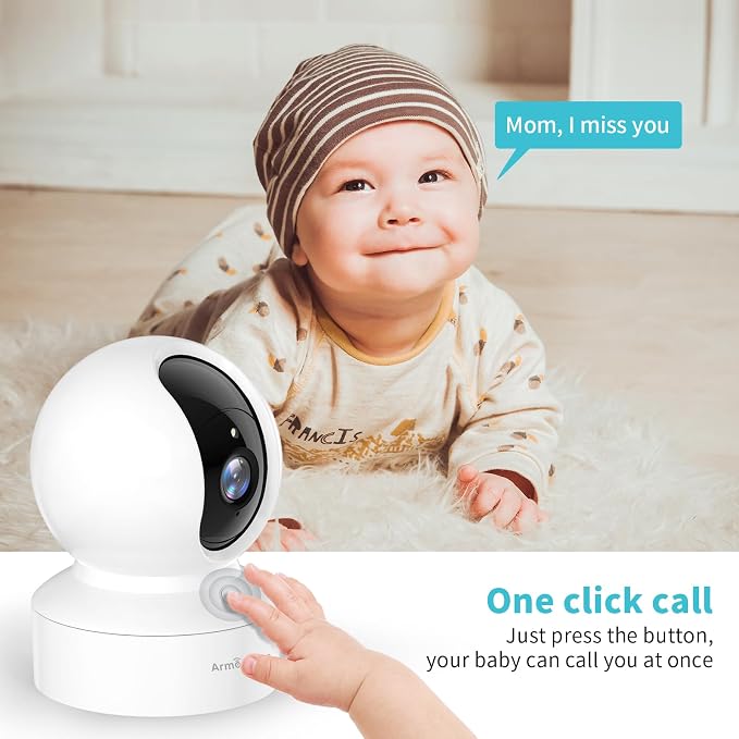 Armorcope Pet Camera, 2K HD Dog Camera with Phone APP, 360° Pan/Tilt View Puppy Cam, One Click Call for Baby Monitor, MagivPix Night Vision,Motion Tracking Alarm with Cloud/Local SD -2 Pack