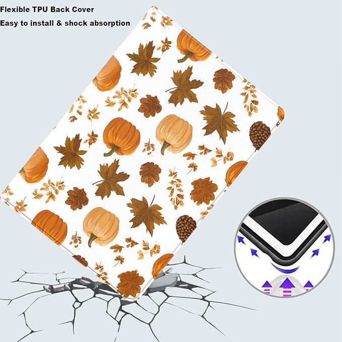 Tablet Case for iPad (9.7-Inch, 2018/2017 Model, 6th/5th Generation),Shockproof Protective Cover with Stand,Auto Wake/Sleep,Pumpkin Maple Leaf