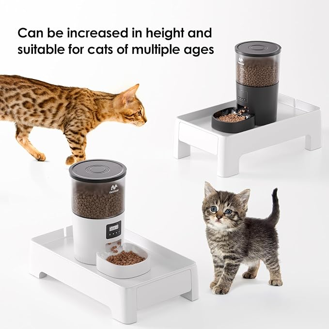 IMIPAW Raised Pet Feeder Stand, Adjustable Height with Drawer to Storage Pet Food, Non-Slip, Suitable for Cat and Puppy Feeders as Well as Water Fountains