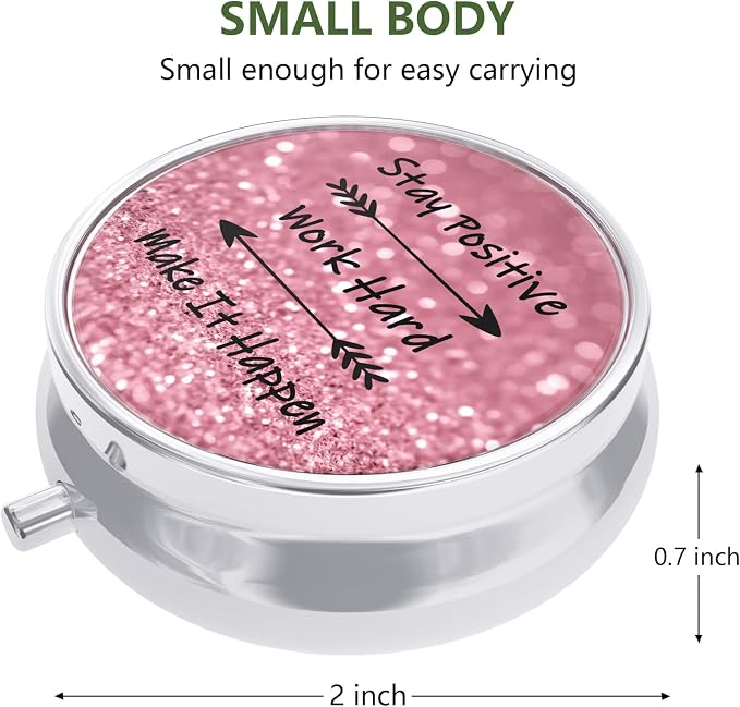 Pill Box, Small Pill Case for Purse & Pocket, Travel Medicine Organizer | Cute Travel Medicine Organizer, Portable Medicine Container Holder to Hold Vitamins, Medication, Fish Oil & Supplement