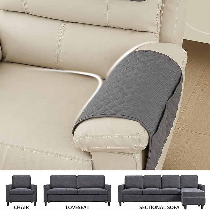 XMAYODS 3 Pcs Recliner Covers Sherpa Arm Covers for Recliner Chair with Storage Pockets Headrest Cover for Recliner Chair Armchair Slipcovers for Sofa Recliner Protector (Color : #1)