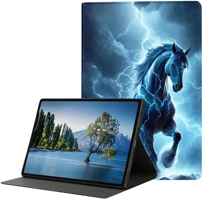 for Samsung Galaxy Tab S8 2022/Tab S7 2020 11" Tablet Case(Model SM-X700/X706/T870/T875/T878),Premium Leather Folio Stand Auto Wake/Sleep,Multiple Viewing Stand,Lightning Horse