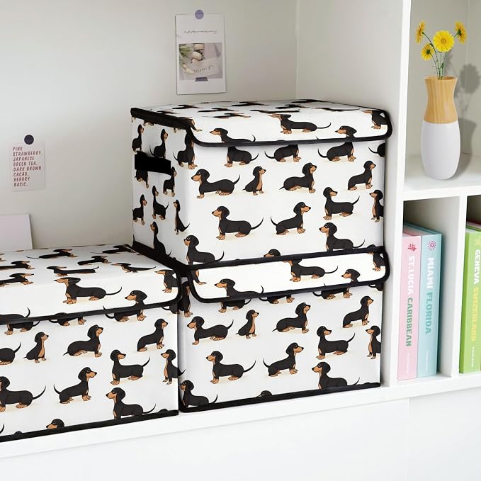 Stackable Storage Bins with Lids,Closet Organizers Fabric Box for Home and Office,Blanket Clothes Organizers,Under Bed Storage Containers 3 Pack