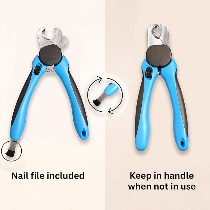 LED Dog Nail Clipper with Light & Safety Guard, Professional Pet Nail Trimmer with Quick Sensor, Extra Sharp for Thick Nails, for Large & Small Dogs and Cats (Medium-Large Without LED)